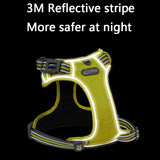 Reflective Nylon Pet Dog Harness Dog Padded Vest Adjustable Chest Strap Safety Lead All Weathers For Large Medium Small Dogs