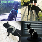 Reflective Nylon Pet Dog Harness Dog Padded Vest Adjustable Chest Strap Safety Lead All Weathers For Large Medium Small Dogs