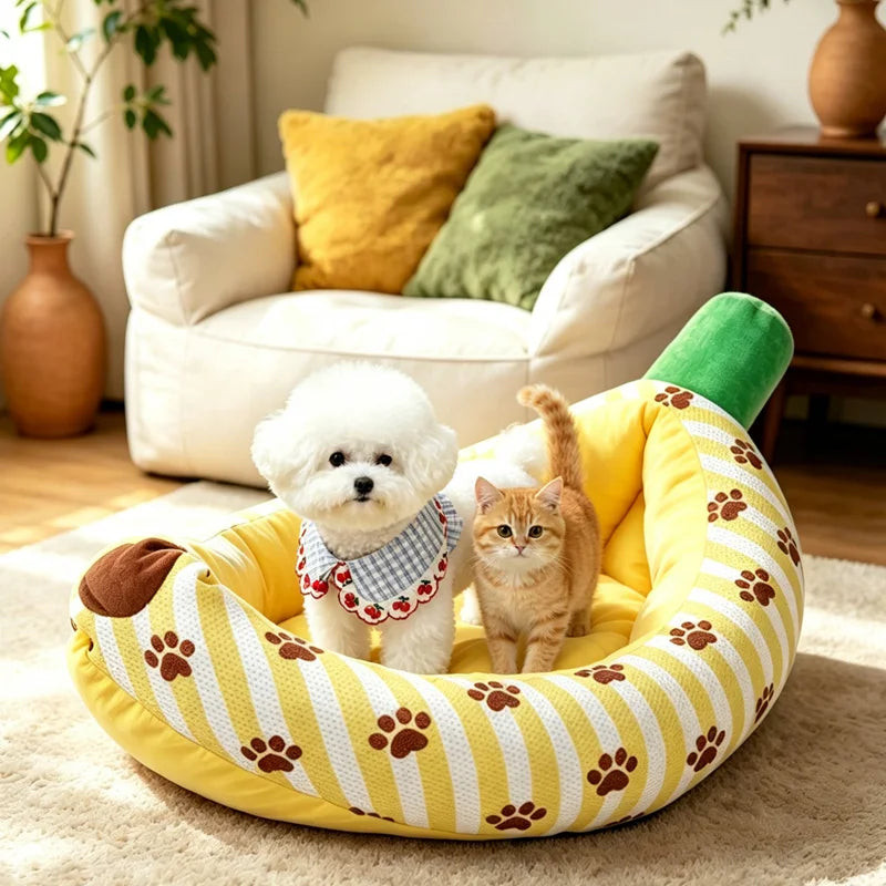 Summer Banana Dog Nest Pet Cooling Pad For Dogs Cats Pet Bed Soft And Comfortable Cushion High-Quality Gifts Floor Mats