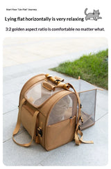 Expandable Pet Carrier Backpack, Portable Cat Travel Backpack with Breathable Mesh, Foldable Dog Carrier for Small Dogs & Cats