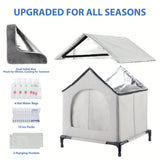 All-Season Waterproof Cat House with Winter Warm & Summer Cool Pet House Foldable Shelter for Indoor & Outdoor USE