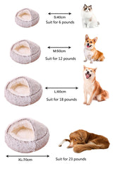 Round Dog Bed Winter Warm Cat Bed Plush Basket for Dog Washable Pet Bed for Small Medium Large Dog Sofa Cat