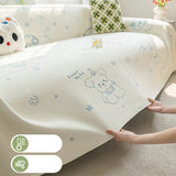 Cartoon Puppy Summer Cooling Sofa Cover Cozy Breathable Corner Couch Covers for Home Dust-Proof Full Cover Furniture Protector