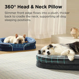 Orthopedic Dog Beds Large Sized Dog - 360 °     Oval Bolster Large Dogs Bed for Senior Dogs with Waterproof Washable Cover, Big Comfort Pet Sofa Couch with Ultra-Soft Fleece, Grey, 35"