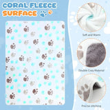 6 Pcs Waterproof Dog Blanket Paw Print Pet Blanket for Dogs Cats Puppy Washable Soft Fluffy Fleece Rug Flannel Throw Warm Sleep