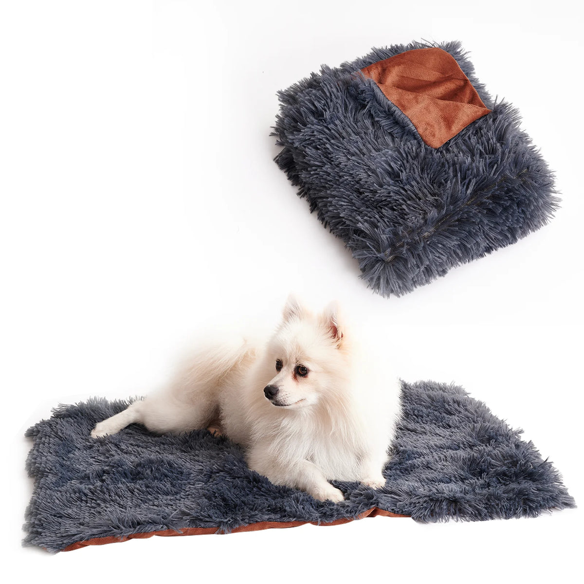 Dog Blanket for Small Medium Dogs, Calming Fleece Cat Blanket, Couch Protector Washable Sherpa Faux Fur Pet Throw for Puppy