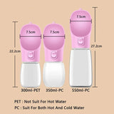 Leakproof Dog Water Bottle – 300 / 350 / 550 ml Travel Bowl