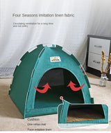 Foldable Cat House Pet Tent Four Seasons Universal Cat and Dog Pet Nest Summer Cool Mat Outdoor Portable Foldable Breathable