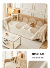 Thicken chenille Green Sofa Cover Sofa Blanket simple geometrical cushion ins wind sand hair towel fashion blanket Sofa Towel