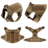 Tactical Dog Harness Collar And Leash Set Adjustable Training Walking Vest For Medium Large Dogs German Shepherd Malinois Outdoor Use