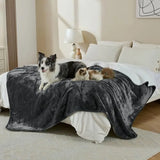 Waterproof Blanket for Bed Couch Sofa, Soft Liquid Pee Proof Pet Blanket for Dog Puppy Cat, Reversible Sherpa Fleece Furniture