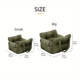 Dog Car Seat with Safety Belt - Non-Slip Pet Car Bed for Small Dogs, Washable Travel Carrier with Secure Straps for Safe Car