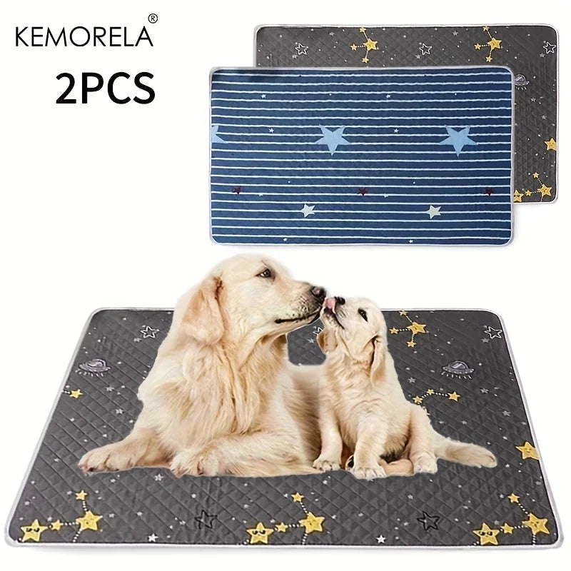 2PCS Washable Reusable Pet Urine Pads Multipurpose Floor Mat for Cats And Dogs Suitable for Dog Cages Garden Picnics All Seasons
