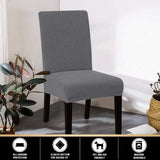 New Stretch Jacquard Dining Chair Cover Solid Color Dustproof Seat Slipcover Elastic Anti-cat Scratch Chair Case for Living Room
