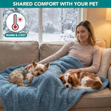 Fluffy Waterproof Dog Blanket for Couch and Bed, Reversible Sherpa Pet Throw, Pee Proof Furniture Protector Sofa Cover, Washabl