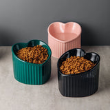 Slanted Ceramic Cat Bowl with Stand - Anti-Tip Elevated Cat Food Dish for Neck Protection, Cute Pet Feeding Bowl dogs universal
