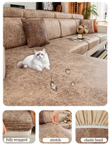 fashion New composite material sofa cushion cover, PU leather texture, water-resistant,stretch couch slipcover protect for dogs