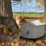 Stray Cat Houses with Mat Waterproof Summer Cool Shelter Foldable Pet Cave Nest Sleeping Beds for Outdoor Cats Small Dog Puppies