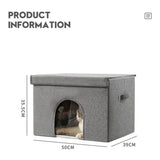 Cat Cooling Bed Portable Air Conditioner House Foldable Pet Igloo Nest with Ice Packs for Small Medium Cats Kittens