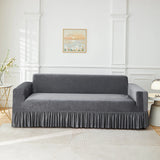 Stretch Velvet Sofa Slipcover, Cushion Couch Cover with Skirt, Pet Friendly Durable Washable Stretchable, Easy Fit protector