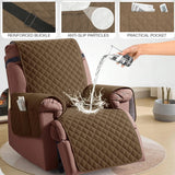 Waterproof Recliner Quilted Cover Nonslip Chair Slipcovers for Pets Dogs Kids Furniture Protector with Elastic Straps & Pockets