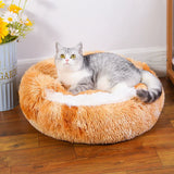 Round Dog Bed Winter Warm Cat Bed Plush Basket for Dog Washable Pet Bed for Small Medium Large Dog Sofa Cat