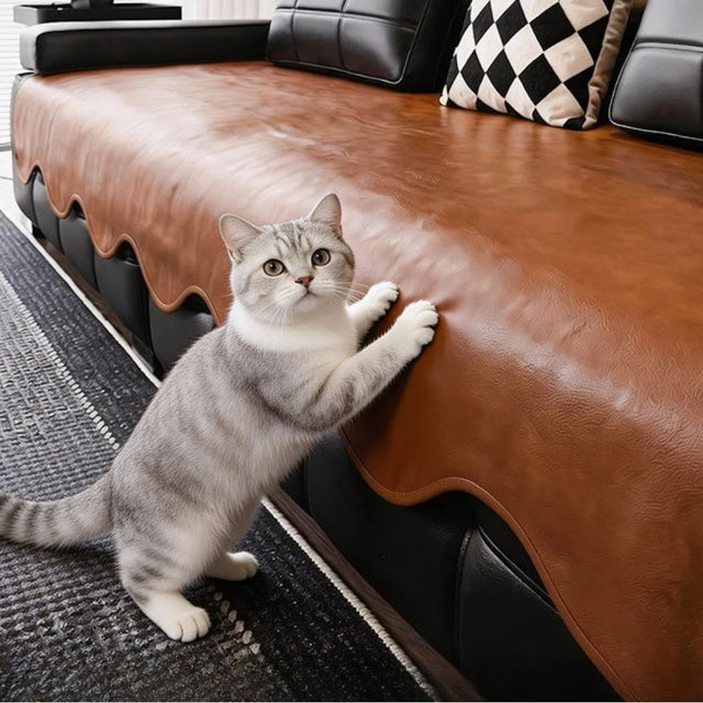 2026 New Waterproof Leather Sofa Cover Non Slip Luxury Seat Cushion Pad Pet Proof All Season for Living Room