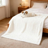 Waterproof Dog Blanket Soft Pet Cat Blanket Cozy Calming Sherpa Corduroy Fleece Blanket Reversible Furniture Bed Protector for