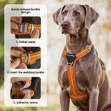 Car Safety Dog Harness with Dual Handle, Quick Release Buckle & No-Pull Design, Reflective Adjustable for All Sizes Dogs