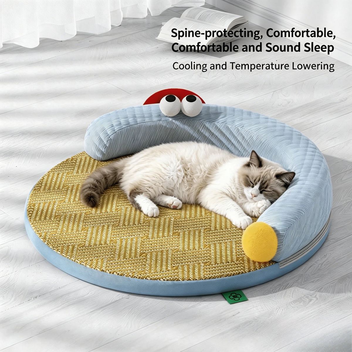 Breathable ice silk cat nest summer cooling pet bed removable washable cushion for cats  sleeping mat