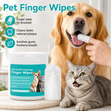 Pet cleaning products Disposable finger toothbrush Pet teeth cleaning finger covers wet wipes Dog cat oral cleaning 50pcs/1pack