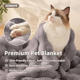 Pet Blanket, Reversible Sherpa and Bubble Fleece Pet Throw, Ultra-Soft Plush for Cats and Small Dogs, Machine Washable, Anti-St