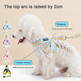 Y-Shape Harness Leash Set with Detachable Dog Backpack, Pastel Colors No Pull Pet Vest for Walking, Adjustable Reflective Small
