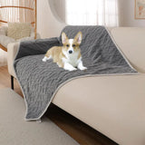 Solid Color Pet Blanket Cozy Pet Plush Blanket Thick Waterproof Bed Throw for Winter Machine Washable Sleeping Quilt for Dogs
