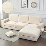 Waterproof Sofa Seat Cushion Cover Stretch Jacquard Sofa Cover Furniture Protector for Pets Kids Removable L Shape Couch Covers