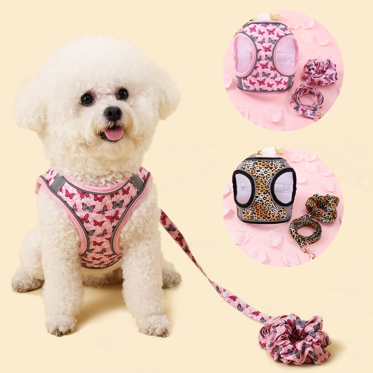Traction Bracelet Small Dog Harness Set Soft Winter Warm Small Dog Harness Leash Set Cat Vest Harness Cute Pet Accessories