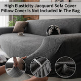 Botanical Leaf Jacquard Sofa Cover Soft Polar Fleece Stretchy Durable Pet Proof Fabric Easy Care Machine Washable for Year Round