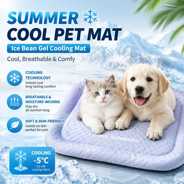 Summer Pet Cooling Pad Breathable Ice Bean Mat Comfortable Sleeping Bed for Cats Dogs Indoor Home Pet Supplies