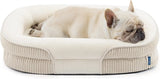 Orthopedic Dog Beds Large Sized Dog - 360 °     Oval Bolster Large Dogs Bed for Senior Dogs with Waterproof Washable Cover, Big Comfort Pet Sofa Couch with Ultra-Soft Fleece, Grey, 35"