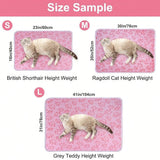 Pink Soft Fluffy Pet Blanket with Paw Print  Warm Comfortable Dog Cat Blanket Mat for Bed or Sofa High Quality Pet Accessories