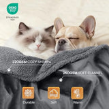 Waterproof Pet Blanket, Liquid Pee Proof Dog Blanket for Sofa Bed Couch, Reversible Sherpa Fleece Furniture Protector Cover for