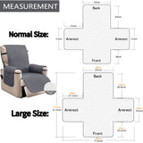Waterproof Recliner Quilted Cover Nonslip Chair Slipcovers for Pets Dogs Kids Furniture Protector with Elastic Straps & Pockets