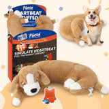 Curved Pillow Dog Heartbeat Toy for Comfort And Behavioral Training Heartbeat Stuffed Toy for Dogs And Cats