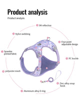 Truelove Pet Harness and Leash Set Ultra-Lightweight Breathable High Quality Nylon Mesh Reflective Night Training Dog TLH2918