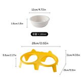 Ceramic Cat Bowl Double Bowl - Elevated Slanted Pet Food Water Bowls, High-Quality Kitten Feeding Drinking Bowls, Pet Supplies