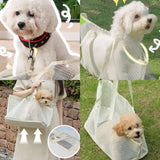 Portable Mesh Pet Carrier Bag Breathable Summer Use Dog Travel Bag Comfortable Shoulder Crossbody Foldable Pet Tote