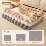 Pet Blanket, Reversible Sherpa and Bubble Fleece Pet Throw, Ultra-Soft Plush for Cats and Small Dogs, Machine Washable, Anti-St