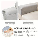 2 Pieces/Set Geometric Twill Jacquard Stretch Fleece Armrest Covers for Sofa (Set) - Cozy & Stylish