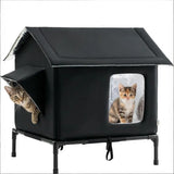 Elevated Pet House-Bed Moisture-Proof Design Cat House Weatherproof for Indoor or Outdoor Use Fits Small or Medium Pets