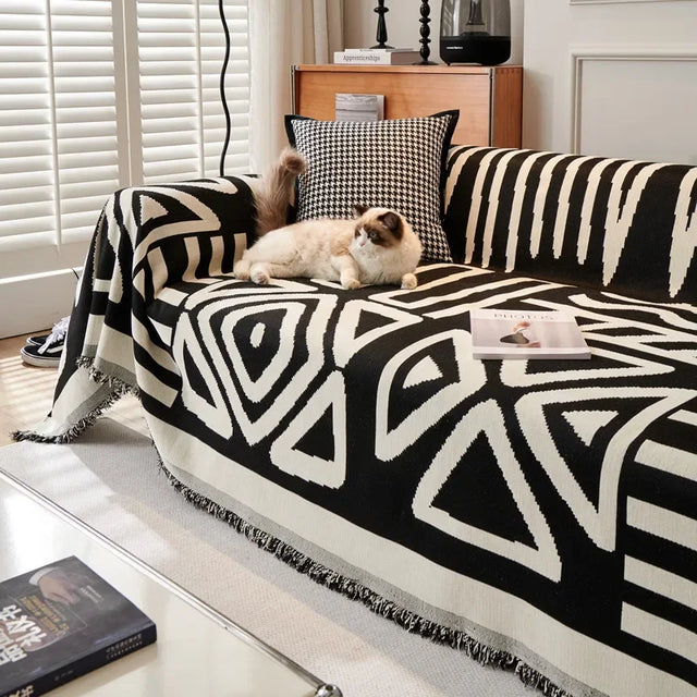 Bohemia Sofa Blanket Chenille Fabric Sofa Covers Four Seasons Universal Tassel Throw Blankets Anti-cat Scratch Protector